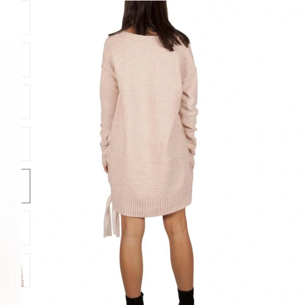 Free People Lace Up Oversized Sweater or Tunic Dress